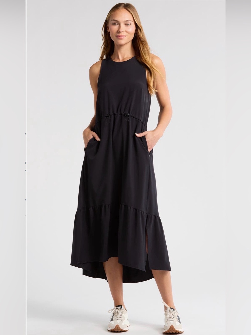 NEW…Zella Tiered Sleeveless Midi Dress